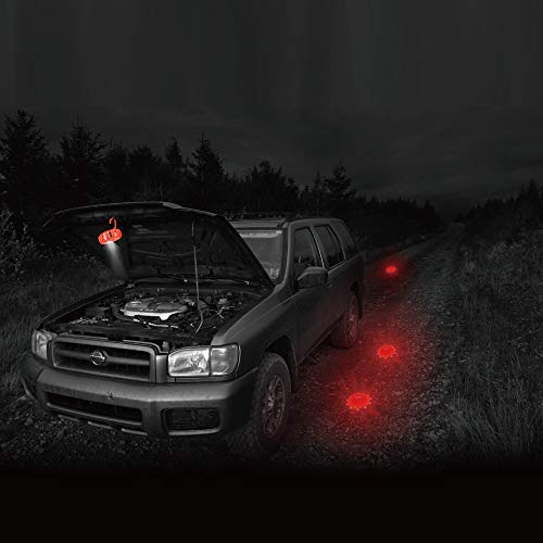 Ecoangel USB Rechargeable LED Road Flares Emergency Lights-Roadside Warning Car Safety Beacon Flashing Disc Flare Kit with...