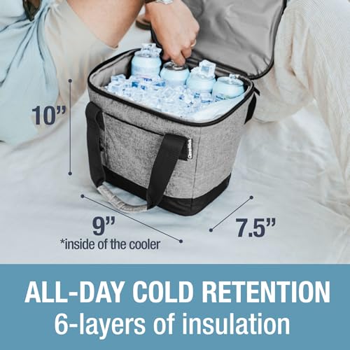CleverMade Leakproof Collapsible Insulated Cooler Bag, Portable Foldable Soft Side Tote Holds 18/30/50 Cans, Lunch & Cold ...