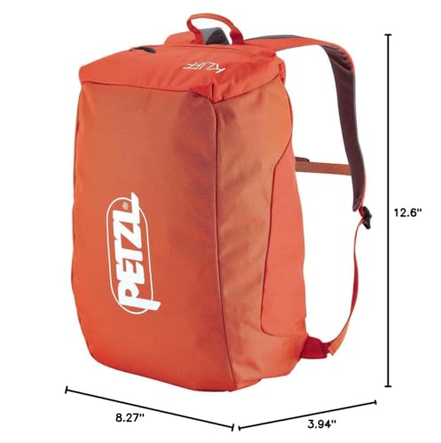 PETZL KLIFF Rope Bag - 36-Liter Rope Bag for Sport Climbing With Removable Tarp - Red/Orange