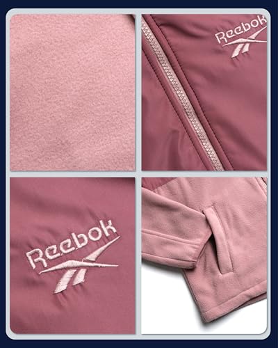 Reebok Womens Fleece Jacket - Lightweight Super Soft Polar Fleece Lined Outerwear - Zip Up Hooded Winter Jackets for Women