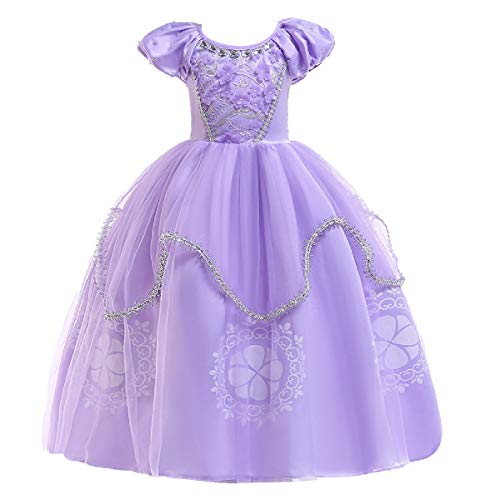 FMYFWY Girls Princess Fancy Dress Sofia Costume Carnival Halloween Christmas Birthday Party Ball Gown (Accessories)