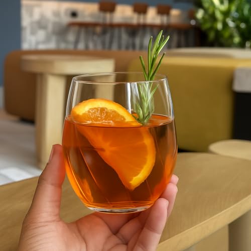 Oojami 40 piece Solana 12 Ounce Stemless Unbreakable Crystal Clear Wave Plastic Wine Glasses Set of 40 (40)