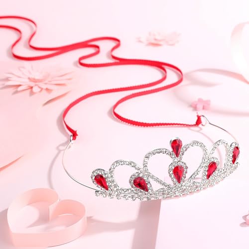 Lovelyshop Colorful Gems Silver Rhinestone Tiara for Little Kid Big Kid Prom Birthday Princess Crown