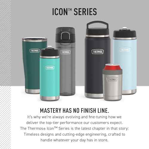 THERMOS ICON SERIES Lightweight Hydration Bottle - Durable Water Bottle Made with Tritan by Eastman with Straw Lid for Quick and Easy Drinking Experience - 26oz, Smoke