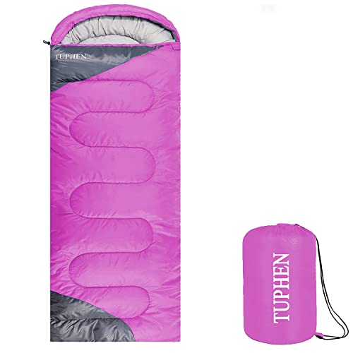 tuphen- Sleeping Bags for Adults Kids Boys Girls Backpacking Hiking Camping Microfiber Liner, Cold Warm Weather 4 Seasons ...