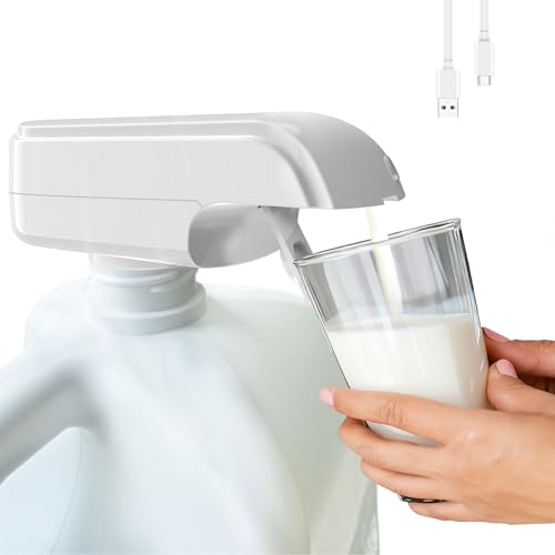 Automatic Drink Dispenser Hands-Free Beverage Milk Dispenser for Fridge Gallon USB Rechargeable Spill-Proof Design for Hom...