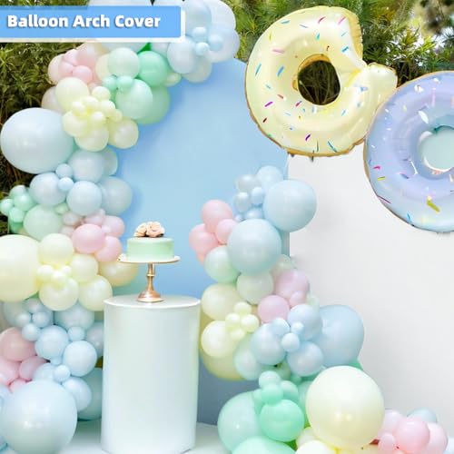 HEMMOTOP 7.2 ft Blue Arch Backdrop Cover (No Arch Stand), Spandex Arch Covers Stretchy Backdrop for Balloon, Wedding, Birt...