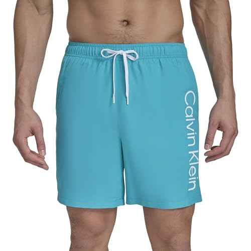 Calvin Klein Mens Volley Quick Dry Lightweight Swim Trunk