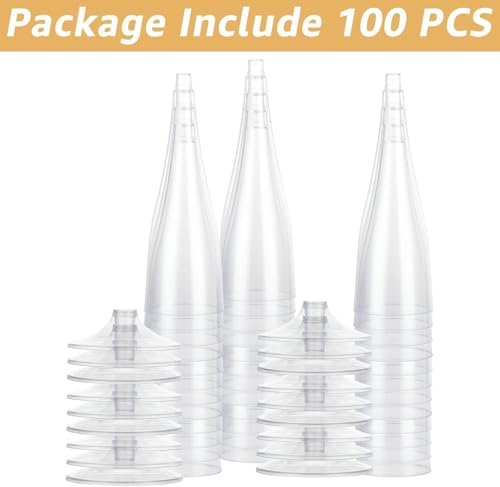 APACALI 100PCS Plastic Wine Glasses 7oz Disposable Champagne Glasses With Stem, Clear Cocktail Glasses Disposable Wine Mou...