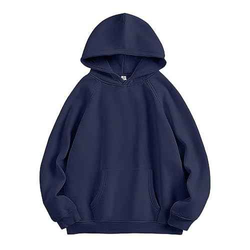 ANRABESS Women Hoodies Oversized Fleece Long Sleeve Comfy Casual Basic Pullover Sweatshirts 2025 Fall Outfits Y2K Clothes