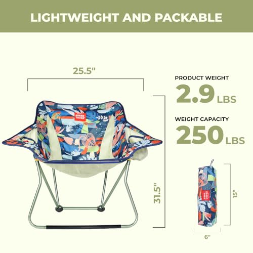 GRAND TRUNK Stonefly Chair | Ultralight & Packable Outdoor Chair with Built-in Cup Holders, 7000 Series Aluminum Frame, Co...