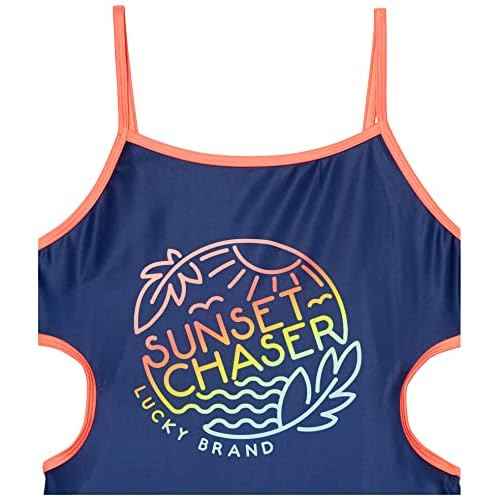 Lucky Brand Girls' One-Piece and Two-Piece Bikini Swimsuits with UPF 50+ Sun Protection, Quick Drying Bathing Suit