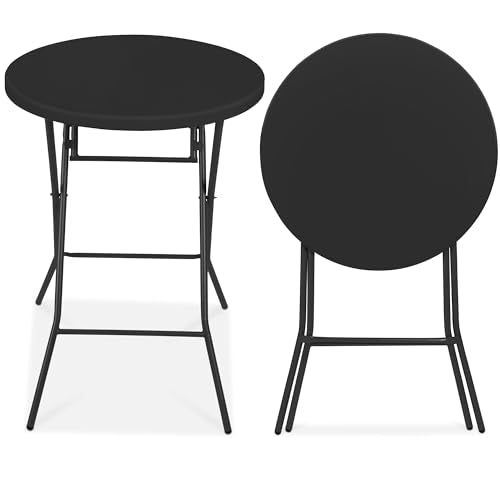 Best Choice Products 32in Bar Height Folding Table, Round Indoor Outdoor Accessory for Patio, Backyard, Dining Room, Event...
