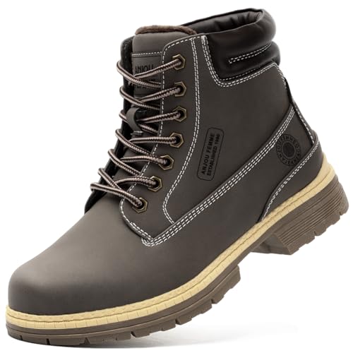 ANJOUFEMME Combat Work Hiking Boots for Women - Ladies Casual Waterproof Outdoor Boots, Walking Hiking Shoes, Backpacking ...