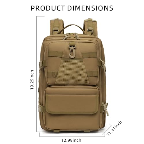 aiGear 50L Military Tactical Backpack 3 Days Assault Pack Large Day Backpack for Men Molle Army Bug Out Bag Waterproof Hea...