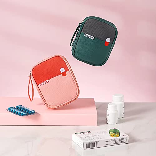 Ellsang First Aid Kit Bag Empty, Travel Medication Pouch Mini Zippered Oxford Medical Survival Kit Carrier, Handy Medicine...
