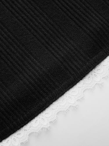 CIDER Womens Off Shoulder Dress Lace Trim Color Block A Line Mini Party Wedding Guest Dresses