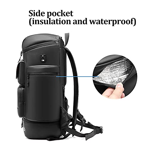 Men large capacity travel backpack,50L waterproof hiking trekking Backpack With separate shoe bag,Business work Laptop Bac...