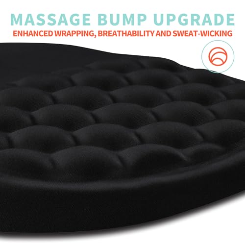 Kuosgm Ergonomic Mouse Pad Wrist Support with Memory Foam Massage Bulge, Carpal Tunnel Pain Relief Mousepad Wrist Rest for...