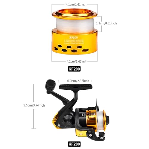 1pc Fishing Reel Gear Ratio 5, 2:1 Spinning Reel with Fishing Line Portable Angling Supplies