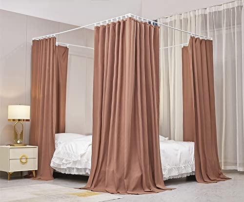 VETHIN Elastic Roof Style Four Corner Post Princess Bed Canopy Curtains Cozy Breathable Tent Canopy Mosquito Net for Girls...