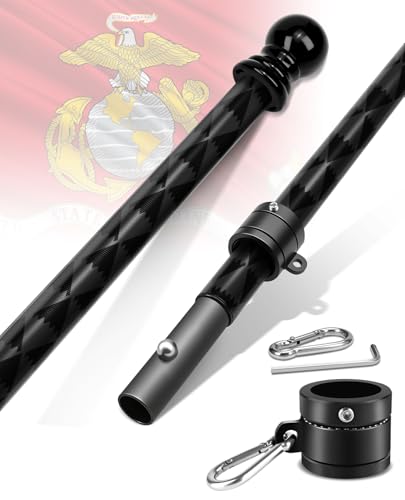 6FT Flag Pole For Outside House, Outdoor Flag Pole With Carbon Fiber, 2-Section Non-Wrapping Heavy Duty Design, Flagpoles ...