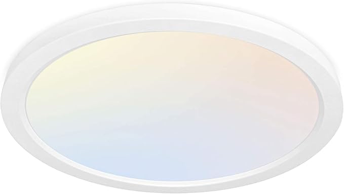 hykolity 12 Inch Selectable CCT LED Round Flat Panel Light, 24W 3000K/4000K/5000K, Edge-Lit Flush Mount Ceiling Light Fixt...