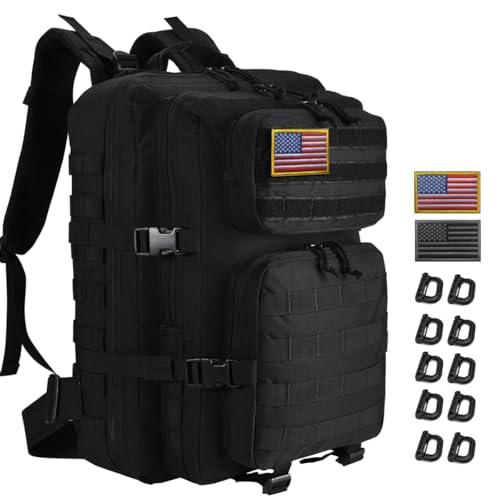 R.SASR Military Tactical Backpack 45L Large Tactical Backpack for Men, Hiking Rucksack With Bottle Holder
