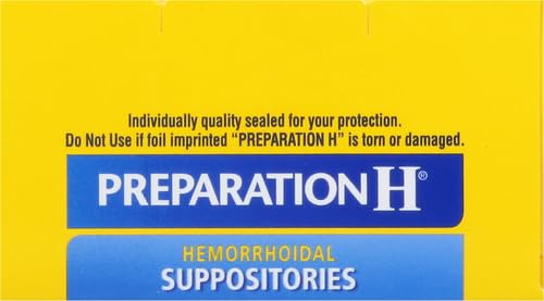 Preparation H Hemorrhoid Suppositories for Itching and Discomfort Relief - 12 Count (Pack of 2)