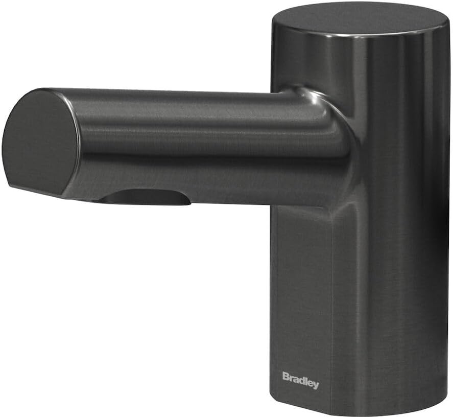 Bradley Metro Liquid Soap Dispenser, Sensor Activated, Ring Light Indicates Low Battery Soap or Overflow, Deck Mounted, Auto Top Fill, Brushed Black Stainless Steel