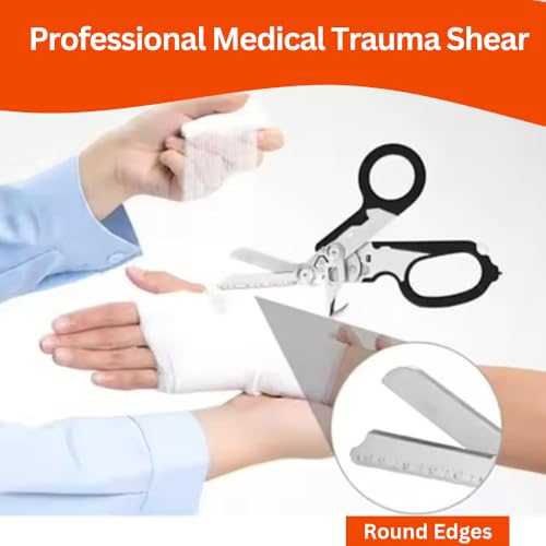 6 in 1 Multifunctional Trauma Shears Foldable with Strap Cutter | Heavy Duty Stainless Steel Emergency Response Shears | S...