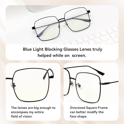 Dollger Blue Light Blocking Glasses women Anti Glare UV Filter Computer Gaming Glasses Retro matal square Eyeglasses Frame