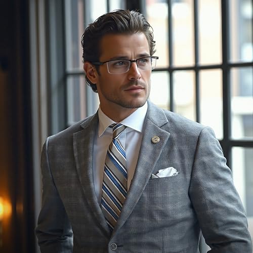 AIMISUV 6Pack Reading Glasses Men,Spring Hinge Blue Light Blocking Readers,Anti Eyestrain Computer Magnifying Eyeglasses