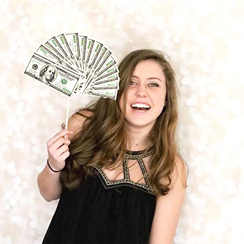 YiiiGoood Fun Money Theme Photo Booth Props Dollar Theme Selfie Props for Birthday Wedding Bachelorette Graduations Party