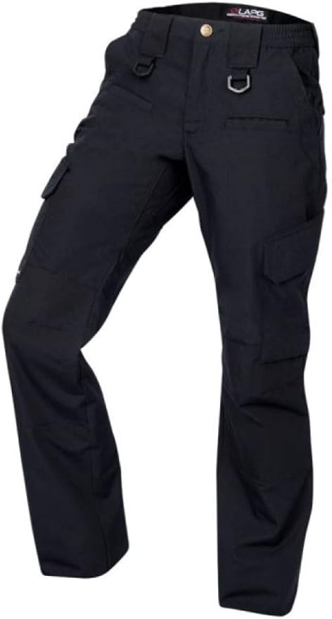 LA Police Gear LAPG Women's Uniform Tactical Pants, Elastic Waistband, Mid Rise, Relaxed Fit, Work Cargo Pants for Women