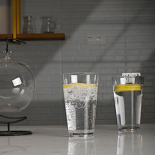 WEXINHAO Clear Drinking Glasses - Unbreakable Acrylic Glasses Drinkware 18 oz set of 6 - BPA Free Dishwasher Safe Reusable...