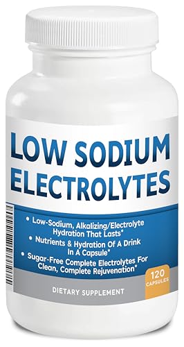Low Sodium Electrolytes Only 23mg Serving 120 Servings Almost No Sodium Electrolyte Supplement, Sugar Free Fast Hydration ...