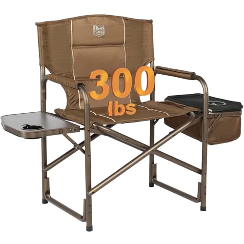 TIMBER RIDGE Folding Camping Chair with Cooler Bag, Director Chair Foldable with Side Table for Adults, Camp Chairs for Ou...