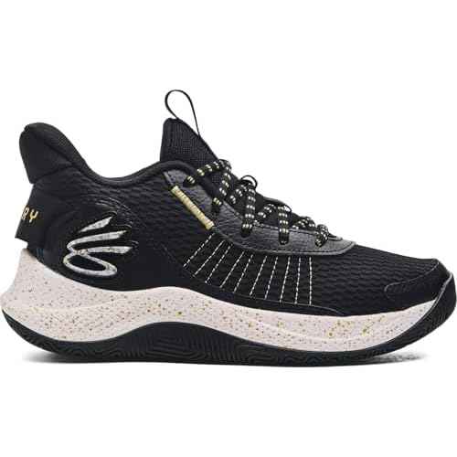 Under Armour Big Kids Grade School Curry 3Z7 Basketball Shoes 3026623 (Black/Black/Gold, US Footwear Size System, Big Kid, Numeric, Medium, 4)