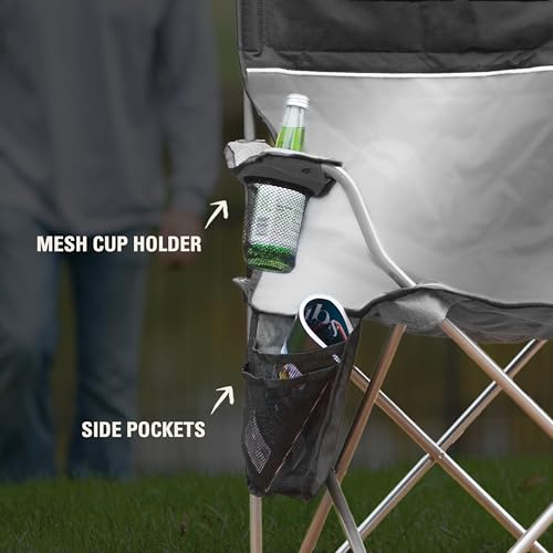 Coleman Portable Camping Chair with 4-Can Cooler, Cushioned Seat & Back with Side Pockets & Cup Holder, Carry Bag Include...