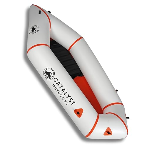 Catalyst Outdoors Ultra-Lightweight Inflatable Kayak for Adults & Kids - 1 Person Packraft, Durable TPU, Compact, Rapid In...