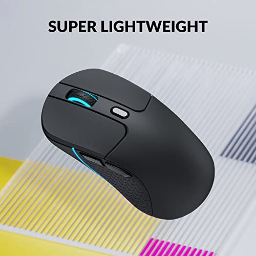Keychron M3 Wireless Mouse, PAW3395 Sensor with Programmable Macro Button 26,000 DPI Supports 2.4 GHz/Bluetooth 5.1, 79g U...