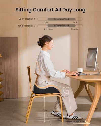 ProtoArc Seat Cushion, Office Chair Cushion for Sciatica, Coccyx Cushion, Ergonomic Memory Foam Seat Cushion for Car, Hom...
