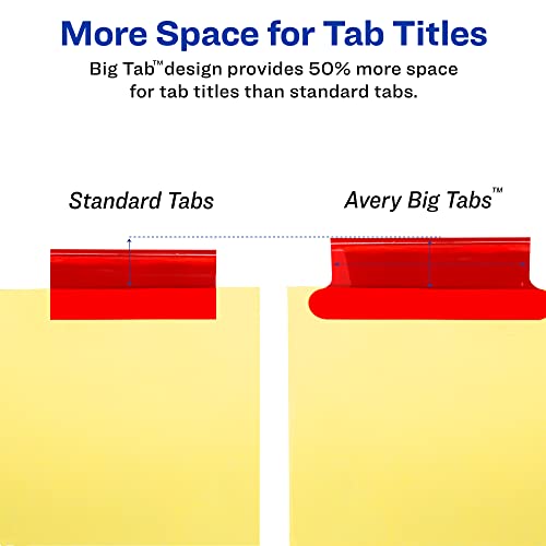 Avery 8-Tab Binder Dividers for School, Medical Office Supply, or Home Organization, Insertable Multicolor Big Tabs, 6 Set...