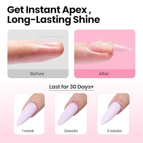 Beetles Tipex Instant Apex Nail Tips Kit – Stiletto Medium, Pre-Building Pre-Etched Thick Acrylic Tips with Tipex Nail Glu...