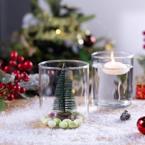 TBWIND 12pcs Small Glass Cylinder Vases for Centerpieces, 4 Inch Clear Flowers Vase for Wedding Decorations, Glass Hurrica...