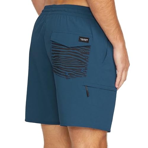 Volcom Men's Truly Liberators 17" Boardshort Swim Trunks, Deep Blue, Large
