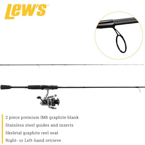 Lew's Laser LSG Speed Spin Spinning Reel and Fishing Rod Combo, IM6 Graphite Blank Fishing Rod, Right or Left-Hand Retriev...