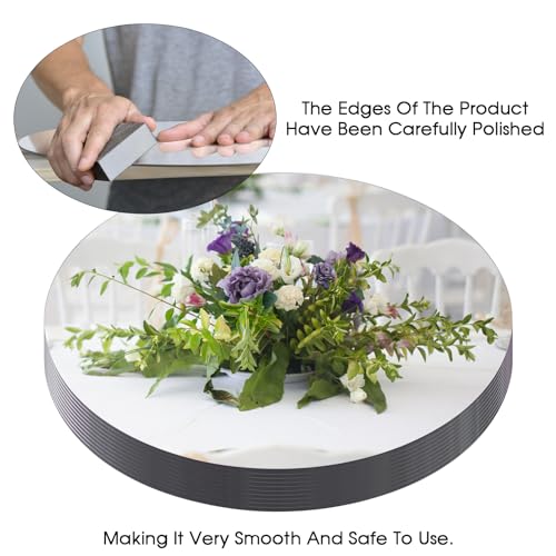 Mymonfif 12" Mirror Centerpieces, Set of 12 Round Mirrors for Centerpieces, 2mm Glass Mirror Plates, Mirror Tray, for Wedd...