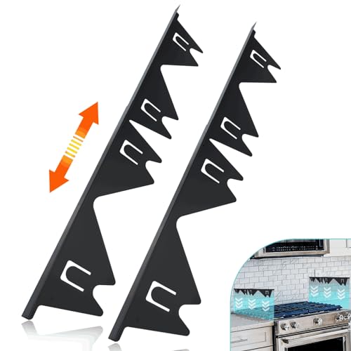 Stove Gap Covers Stainless Steel, 2 Pack Stove Gap Filler Easy Retractable Length 13.8" to 27.5", Width 0.79" ALMCALS Stov...